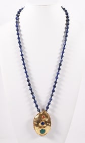 VINTAGE TULLA BOOTH ONYX GEMSTONE PENDANT