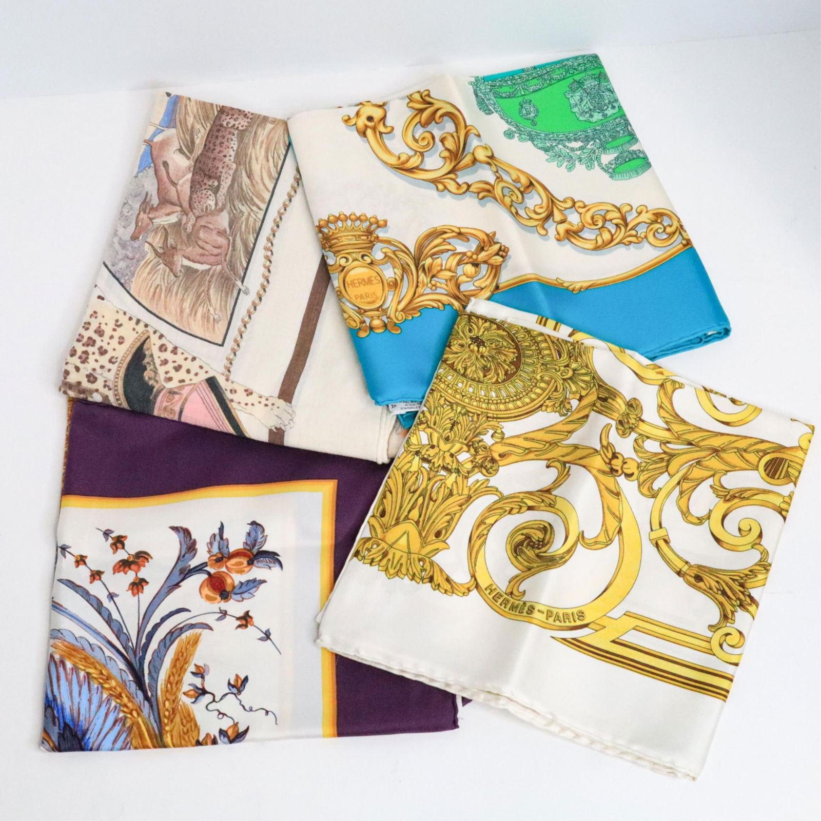 LOT OF 4 HERMES CARRE 90 SCARVES (1 of 20)