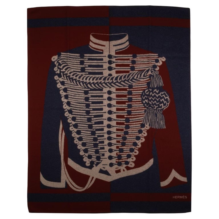 New W/Tags Hermes Brandebourg Blanket w/Box 72" (1 of 1)