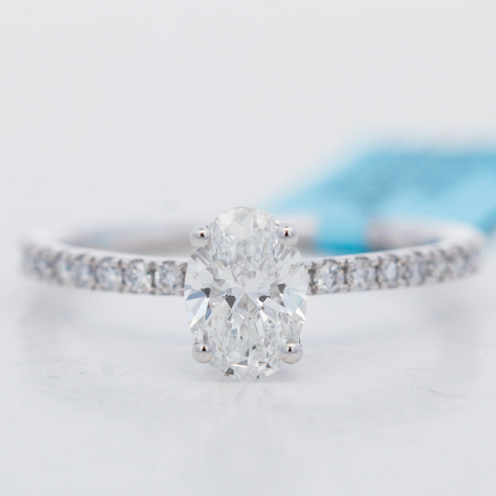 14KWG 1.00ctw/0.75ctr Oval Brilliant Lab Diamond Engagement Ring, 7 (1 of 4)
