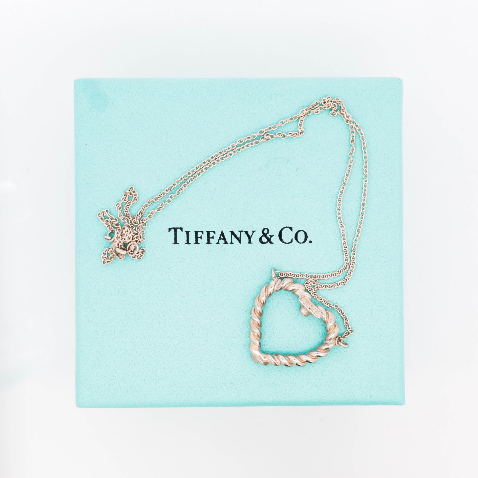 Tiffany & Co. Twisted Heart 925 Necklace w/Box & Storage Bag 16" (1 of 6)