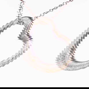 Tiffany & Co Sterling Silver Elsa Peretti Open Heart Necklace 18": Tiffany & Co Sterling Silver Elsa Peretti Open Heart Necklace 2.5 cm pendant 18" Tiffany Chain