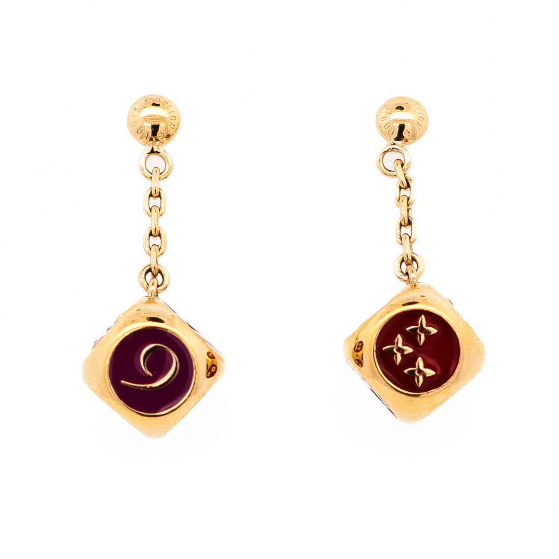 Louis Vuitton Enamel Earrings Dice Motifs (1 of 6)
