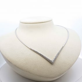 Estate 18K White Gold Italian Collar Necklace