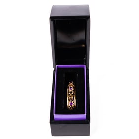 Hanae Mori Gold?Plated Sterling Silver & Amethyst Cuff with Box