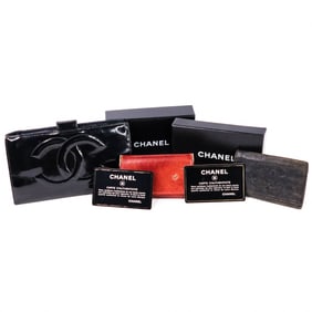 Lot of 3 Chanel Wallets/Accessories with Box, Cards of Authenticity