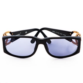 Chanel CC Acetate & Rhinestone Black Sunglasses 02461 94305