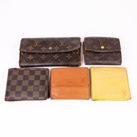 Lot of 5 Auth. Louis Vuitton Wallets/Card Cases