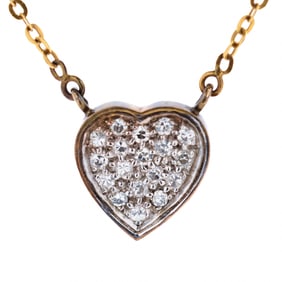 Italian 18K Yellow Gold Petite Stacking Layering Necklace with Diamonds 14"