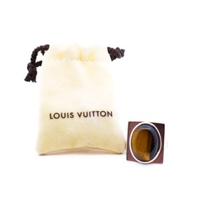 Louis Vuitton Vintage Sterling Silver Tiger's Eye Signet Ring w/ Pouch, Size 8.75