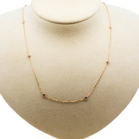 14KYG Diamonds By the Yard 10 Station Necklace .50ct Lab 18"