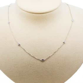 14KWG Diamonds By the Yard 10 Station Necklace .50ct Lab 18"