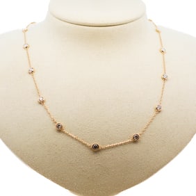 14KYG 2.50ct Diamonds By the Yard 15 Station Necklace Lab 17"