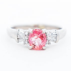 PT900 0.15 CTW DIA 0.983 CT PINK SAPPHIRE SZ.5.5