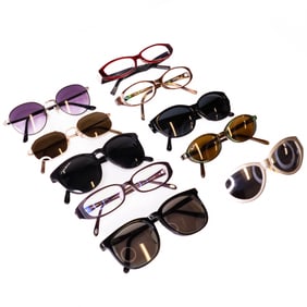 Lot of 10 Sunglasses & Glasses from Chanel, Ray Ban, Tiffany & Co., Gucci, Trussardi, etc.