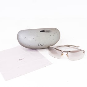Dior Silver Metal Rimless YB7NN Sunglasses w/Case