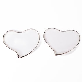 Tiffany & Co. Elsa Peretti Sterling Silver Open?Heart Hoop Earrings