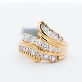 18K Yellow Gold Natural 1.20ctw Diamond Ring, 6