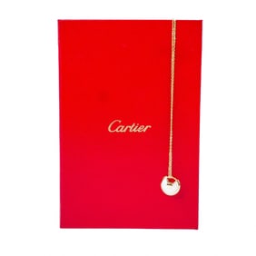 18KYG Cartier “Amulette de Cartier?? Diamond & Mother-of-Pearl Pendant Necklace 16"
