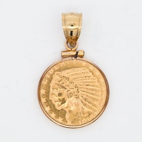 1913 24K Solid Gold Indian Head $5 Coin