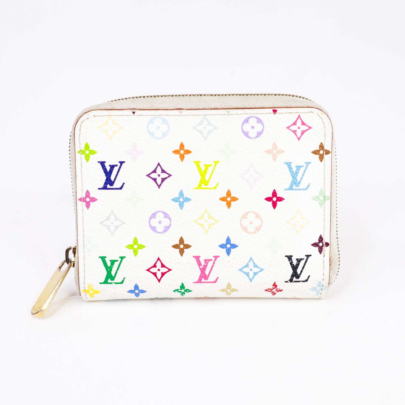 Louis Vuitton Multicolore Compact Wallet – White Canvas / Pink Interior (1 of 6)