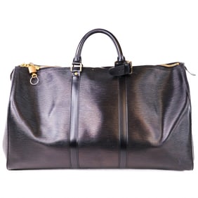 Louis Vuitton Keepall 50 Epi Leather Black Duffle Bag