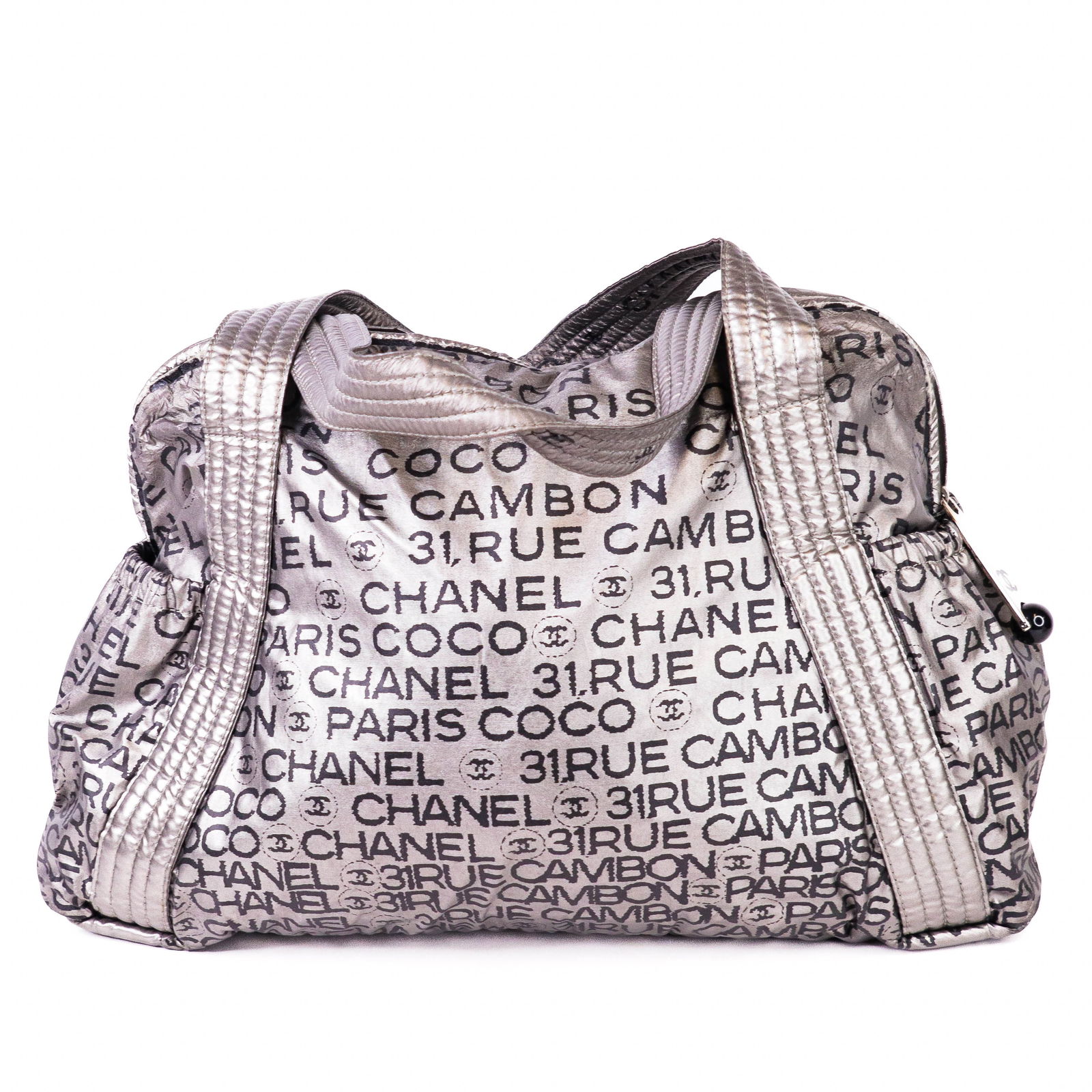 Chanel Rue Cambon Paris Logo Bowler Bag – Grey Nylon with Calfskin Trim, 12 Series (1 of 7)