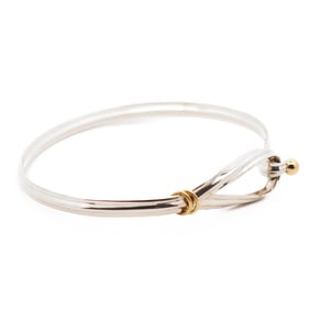 18K/925 Tiffany & Co. Hook-and-Eye Bangle 6 3/4"