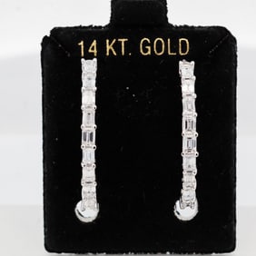 14KWG 3.00ctw Lab Grown Diamond Inside Out Hoop Earrings