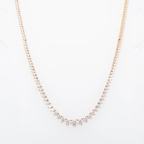 14KYG 5.00ctw Lab Grown Diamond Tennis Necklace