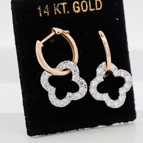 14KYG/WG 1.31ctw Lab Grown Diamond Hoop Earrings