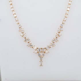14KYG 15.00ctw Lab Grown Diamond Necklace