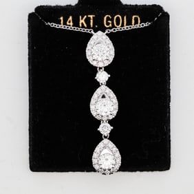 14K White Gold 1.75ctw Lab Grown Diamond Necklace