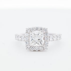 14KWG 2.50ctw/1.50ctr Princess Cut Lab Grown Diamond Ring, 6.5