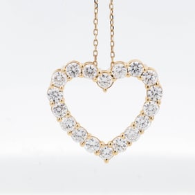 10KYG 2.00ctw Lab Grown Diamond Heart Pendant Necklace