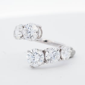 14KWG 7.00ctw Lab-Grown Diamond Bypass Ring, 7