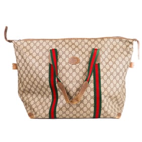 Gucci Sherry-Line Large Tote – vintage GG canvas, Web stripe detail