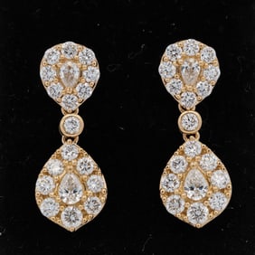 14KYG 2.50ctw Lab Grown Diamond Drop Earrings