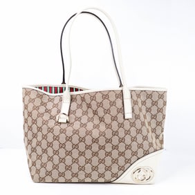 GUCCI GG Canvas New Britt Tote with COA