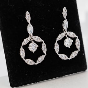 14K White Gold 1.19ctw Lab Grown Diamond Earrings
