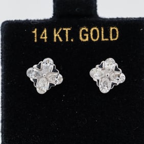 14K WG 1.00ctw Lab Grown Diamond Stud Earrings