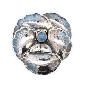 Georg Jensen Moonstone Brooch No. 113 – Silver, Denmark, design circa 1915