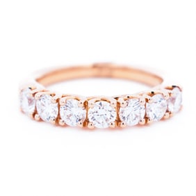 18KRG 1.00ct Decorative Trellis Set 7 Stone LG Diamond Band, 5