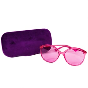 Gucci Oversized Round Sunglasses Pink Acetate with Pink Lenses – Unused with Case