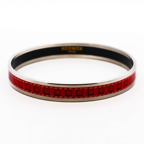 Hermes Colliers de Chiens Bangle Enamel Rouge