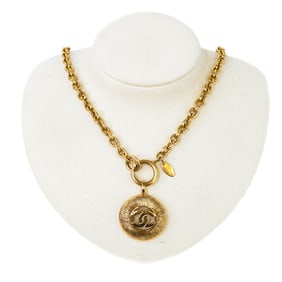 Vintage Chanel Pendant Necklace, Celestial Medallion – Gold Plated