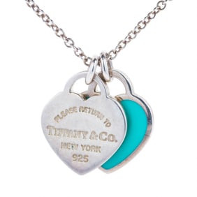 Tiffany & Co. Return to Tiffany Blue Enamel Pendant Necklace - Sterling Silver, 16"