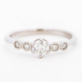 Platinum 0.37ctw Natural Diamond Milgrain Band, Size 6