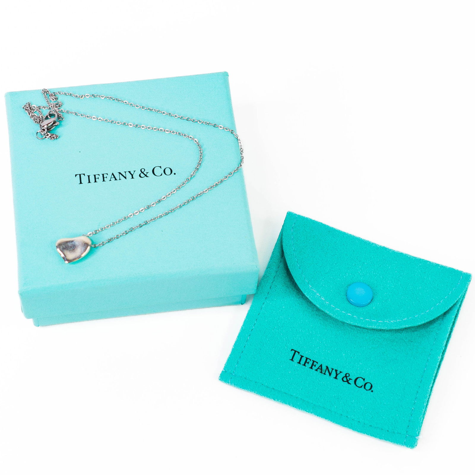 Tiffany & Co. Elsa Peretti Full Heart Pendant Sterling Silver 925 with Box & Pouch (1 of 5)