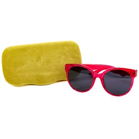 Gucci Glitter Cat-Eye Sunglasses Pink Acetate with Gray Lenses – Unused with Case